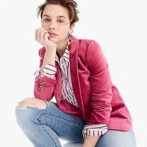 J. Crew Parke Pink Velvet Blazer 2